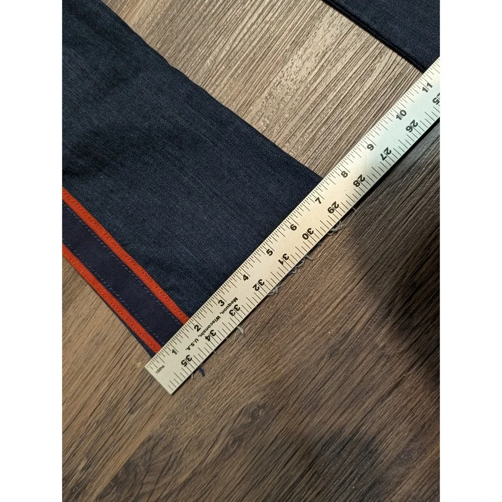Veronica Beard Jeans‎ Midnight Side Stripe Flare Raw Hem Denim Size 24/00